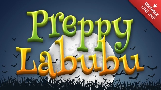 Preppy Labubu Happy Halloween Text Effect Generator