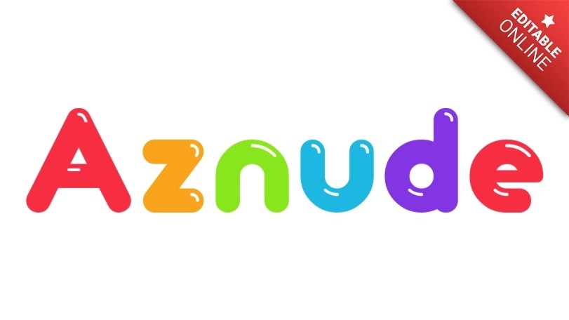 Aznude | Child Multicolor Font | Text Effect Generator