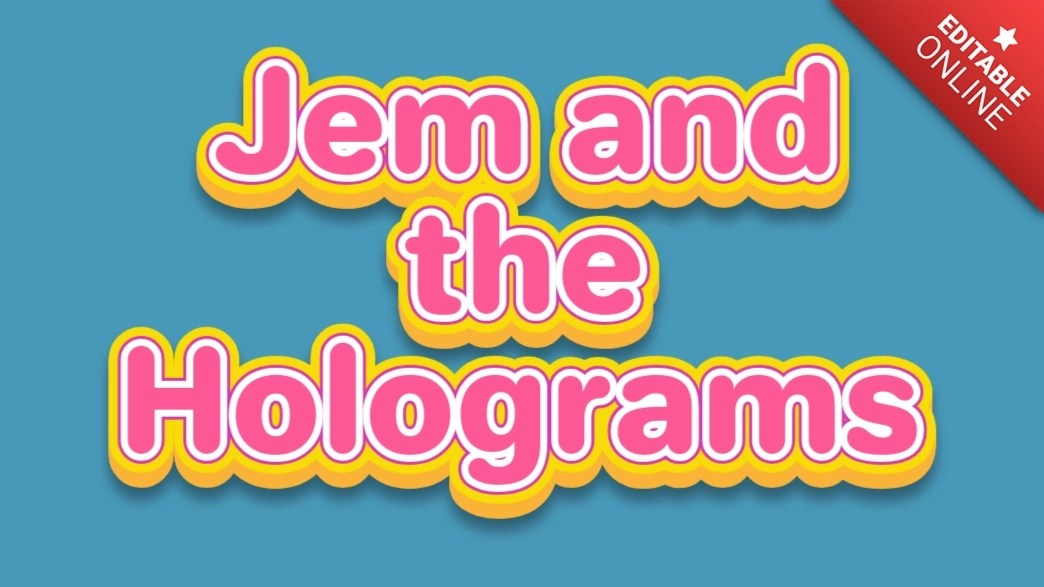 Jem and The Holograms White Pink Yellow Text Effect Generator