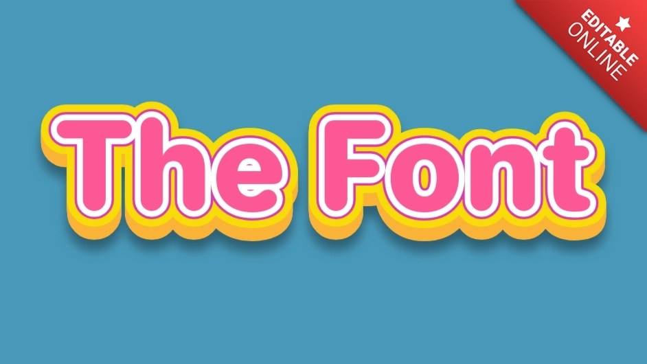 The Font White Pink Yellow Text Effect Generator
