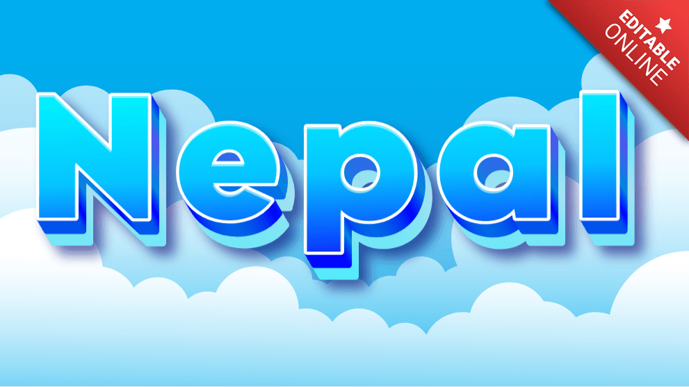 Nepal Blue Sky 3D Font Text Effect Generator