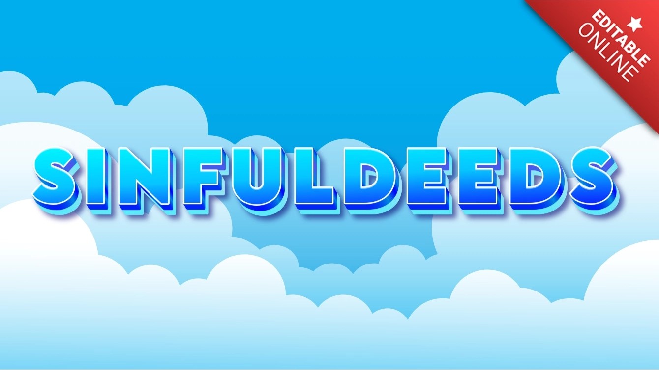 SINFULDEEDS Blue Sky 3D Font Text Effect Generator(09)