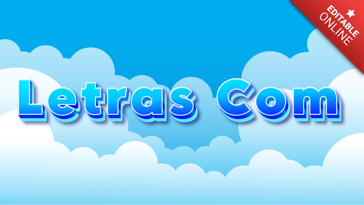 Letras Com Blue Sky 3D Font Text Effect Generator