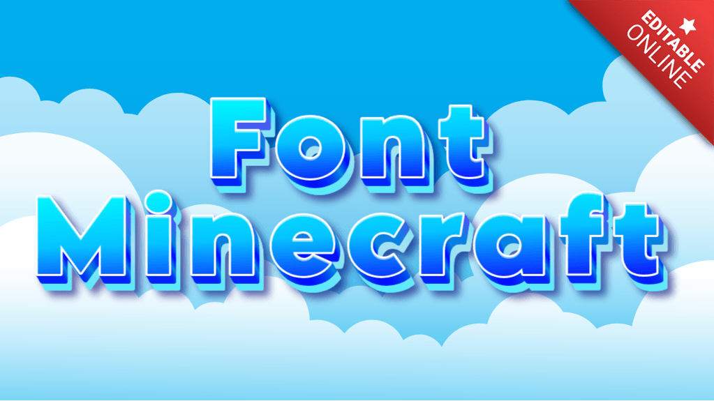 Font Minecraft Blue Sky 3D Text Effect Generator
