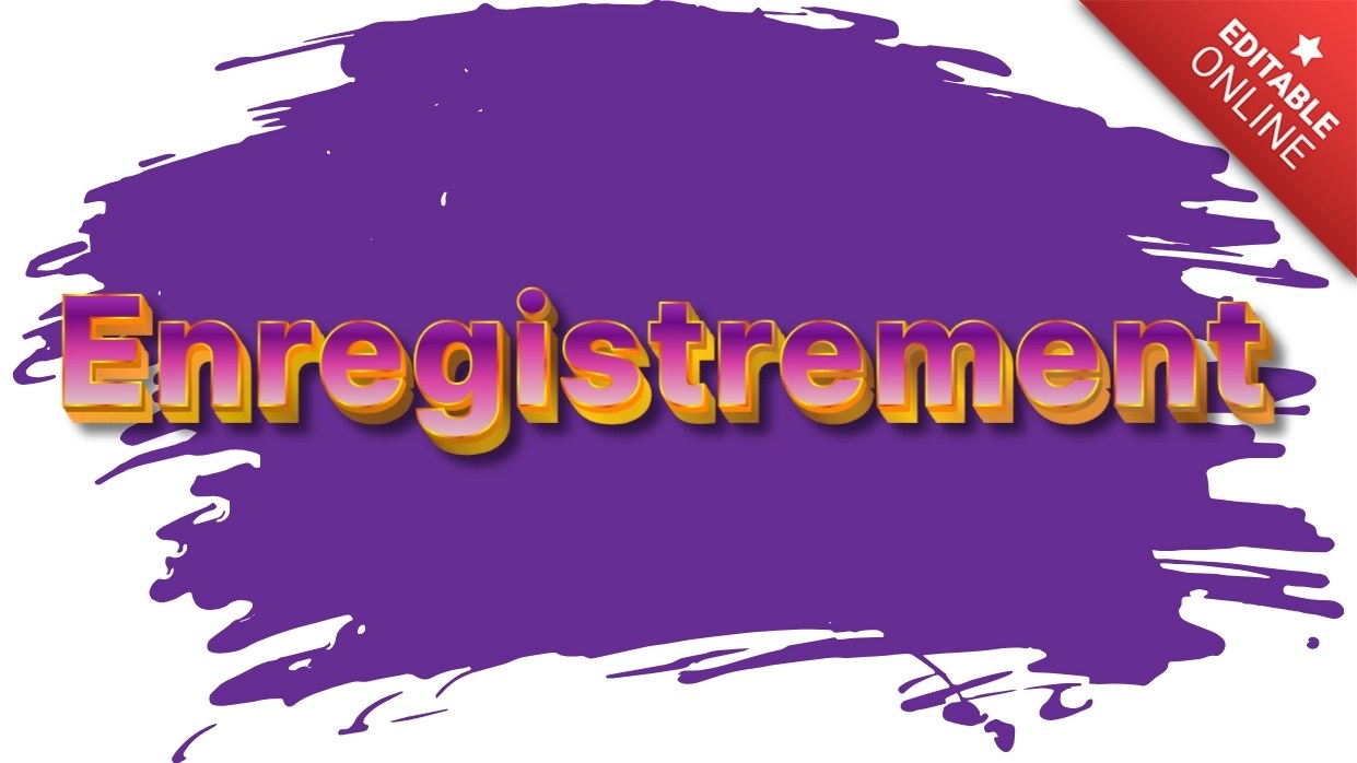 Enregistrement Gold Purple Font Text Effect Generator