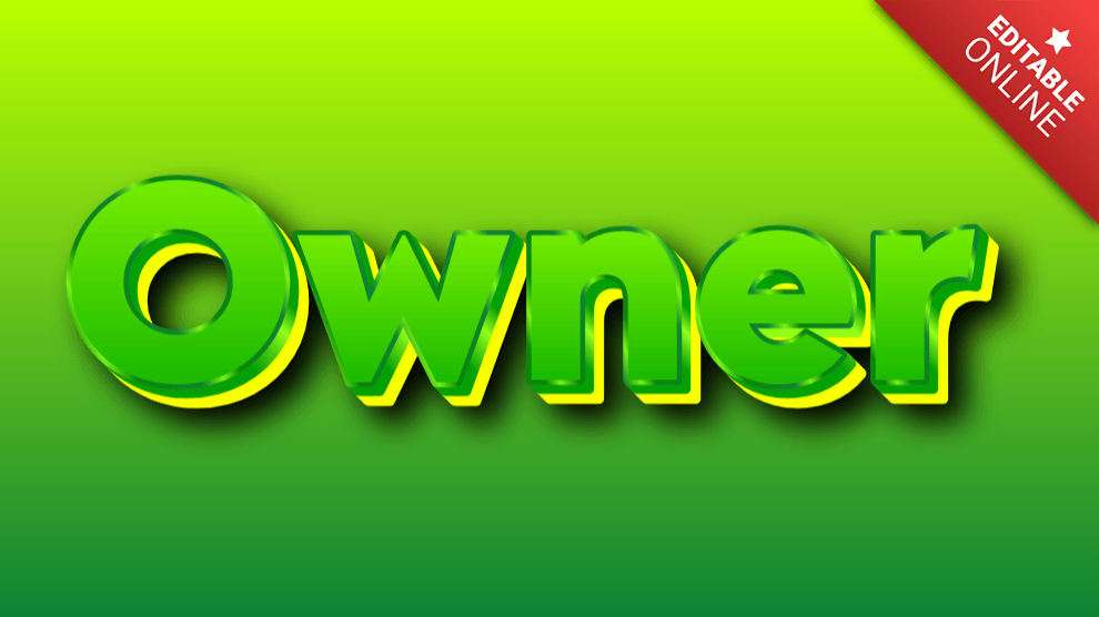 Owner Fresh Green Text Effect Generator