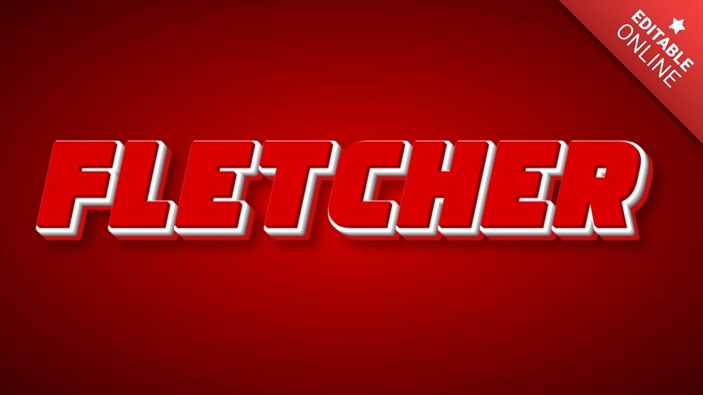 Fletcher Red Futuristic Text Effect Generator
