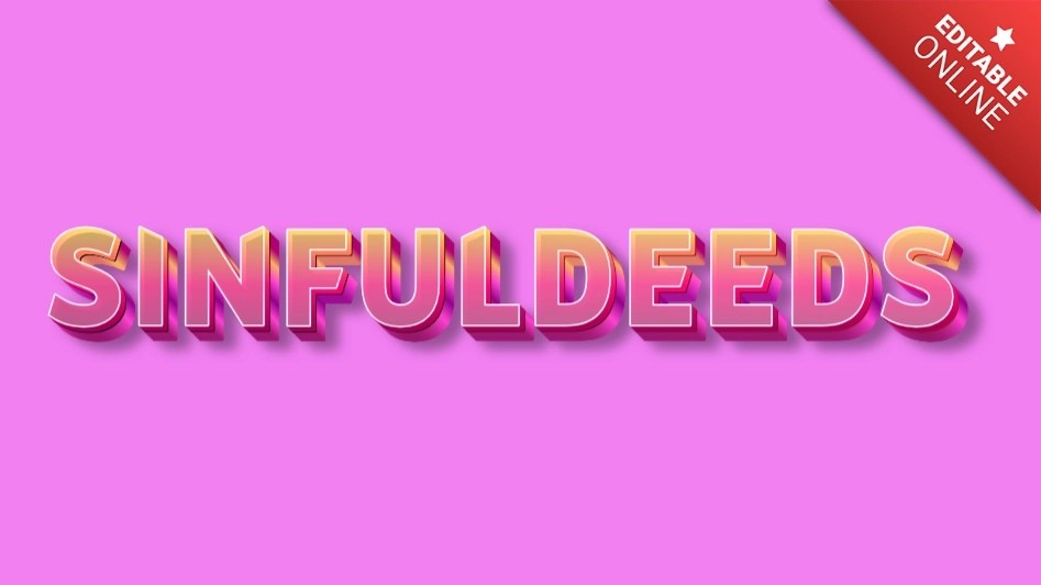 SINFULDEEDS Beauty Pink Text Effect Generator(09)