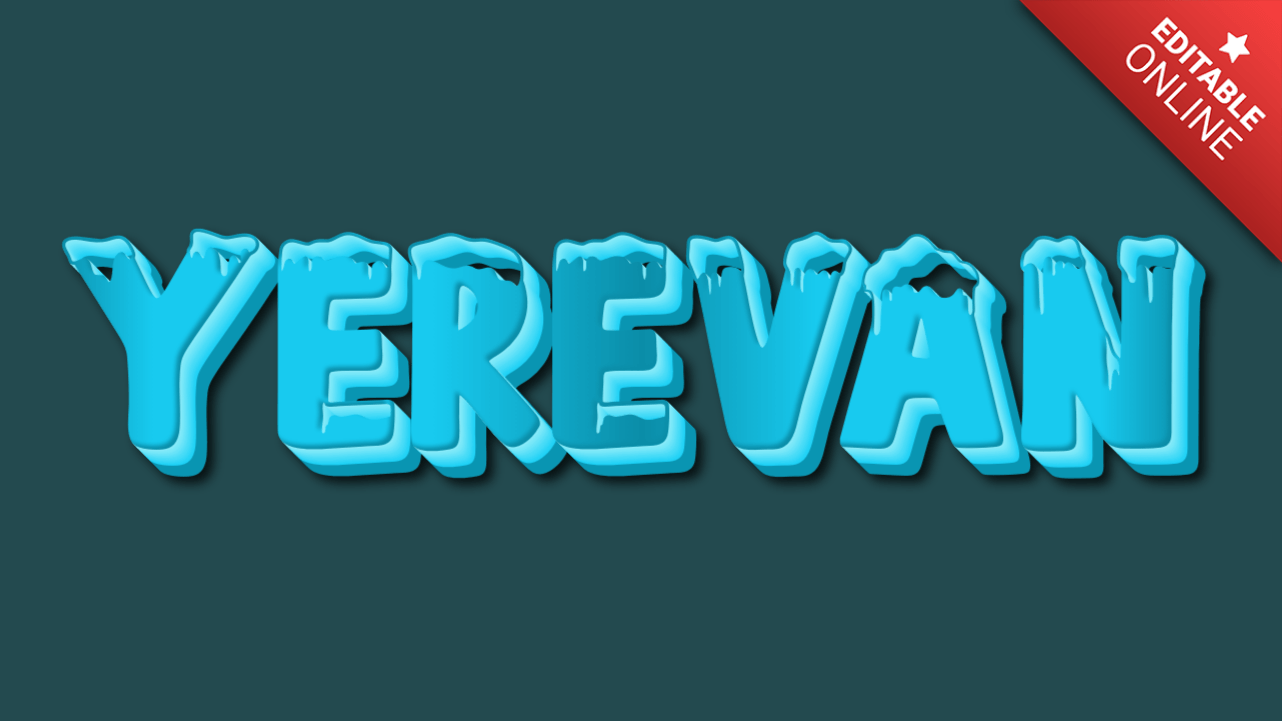 Yerevan Efeito Fonte Inverno Gerador de efeitos de texto