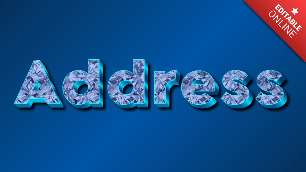 Address Diamond Blue Font Text Effect Generator