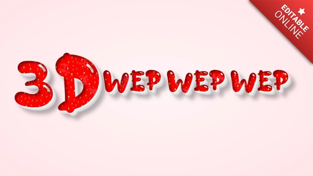 3dクロム Strawberry Pattern 3D Text Effect Generator