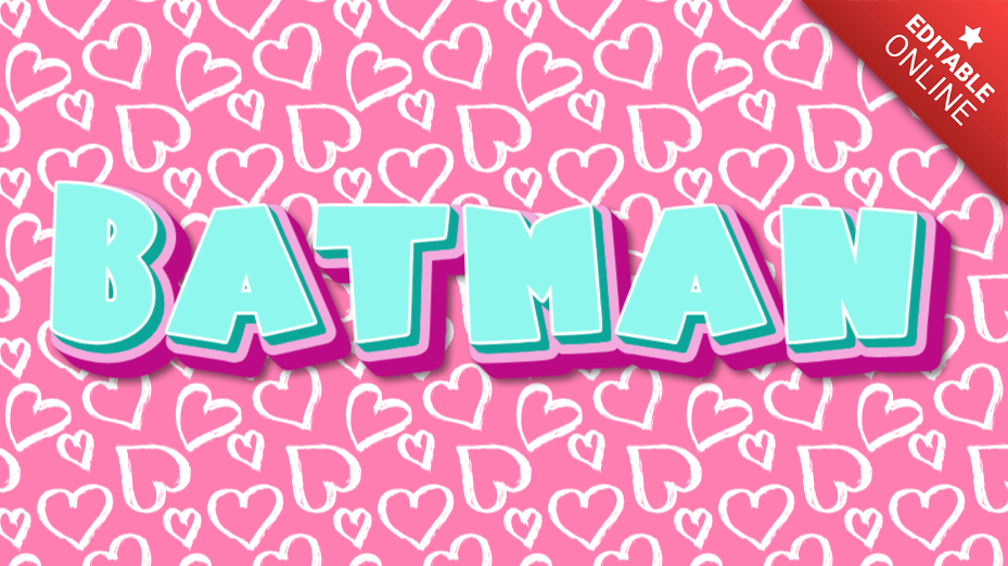 Batman Love Heart Text Effect Generator