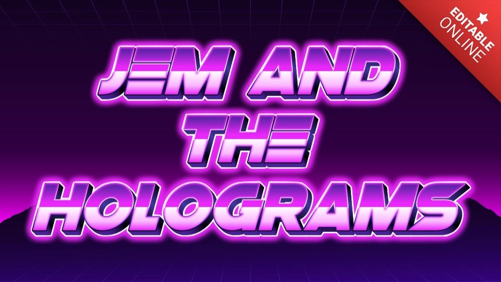 Jem and The Holograms Synth Wave Retro Font Style Text Effect Generator