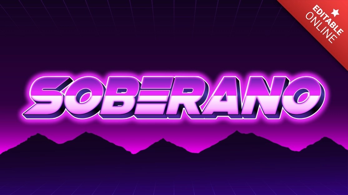 Soberano Synth Wave Retro Font Style Text Effect Generator