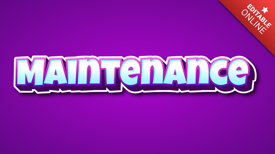 Maintenance Blue Pink And Purple 3D Cartoon Text Effect Generator