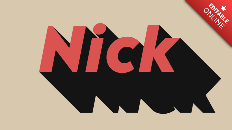 Nick Long Extrude Modern Text Effect Generator