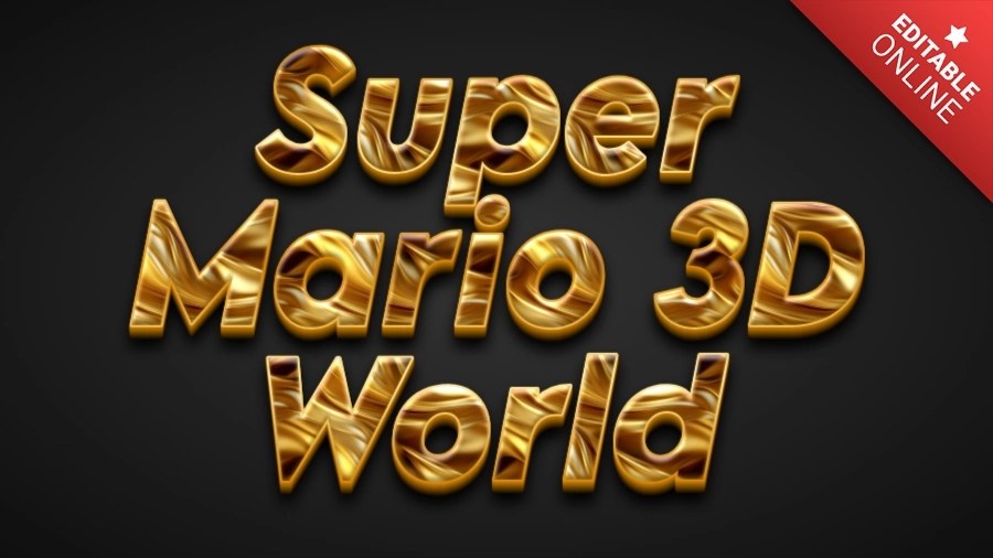 Super Mario 3D World Dourado Gerador de efeitos de texto