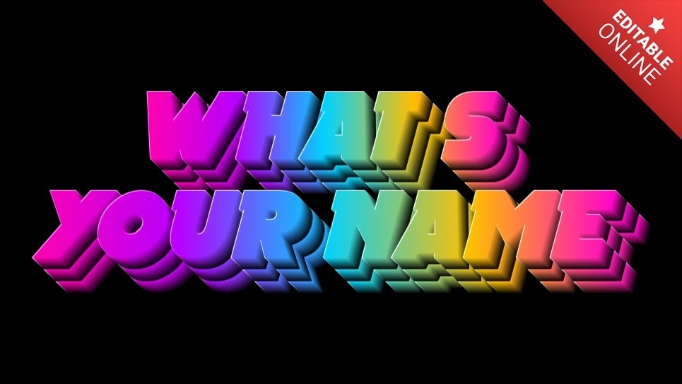 What's Your Name Repeat Layered Gradient Text Effect Generator