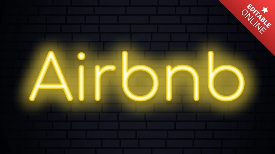 Airbnb Yellow Neon Text Effect Generator
