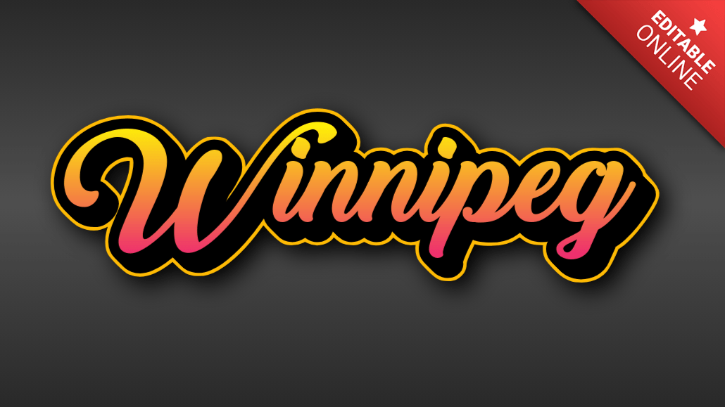 Winnipeg Yellow And Pink Sunset 3D Text Effect Generator
