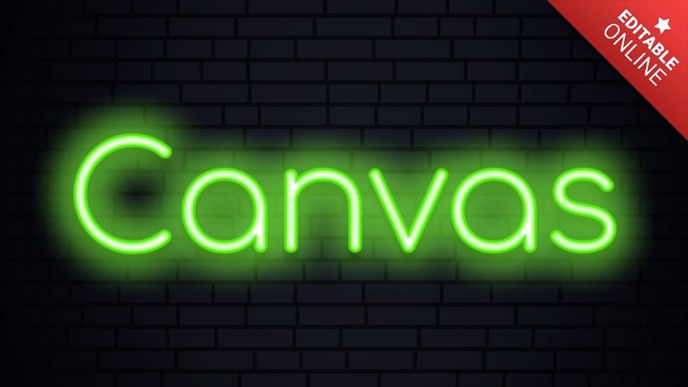 Canvas Green Neon Text Effect Generator