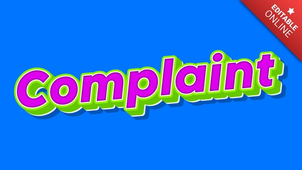 Complaint Flat Pop Text Effect Generator