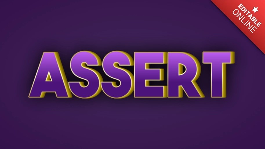 Assert Golden Purple 3D Text Effect Generator