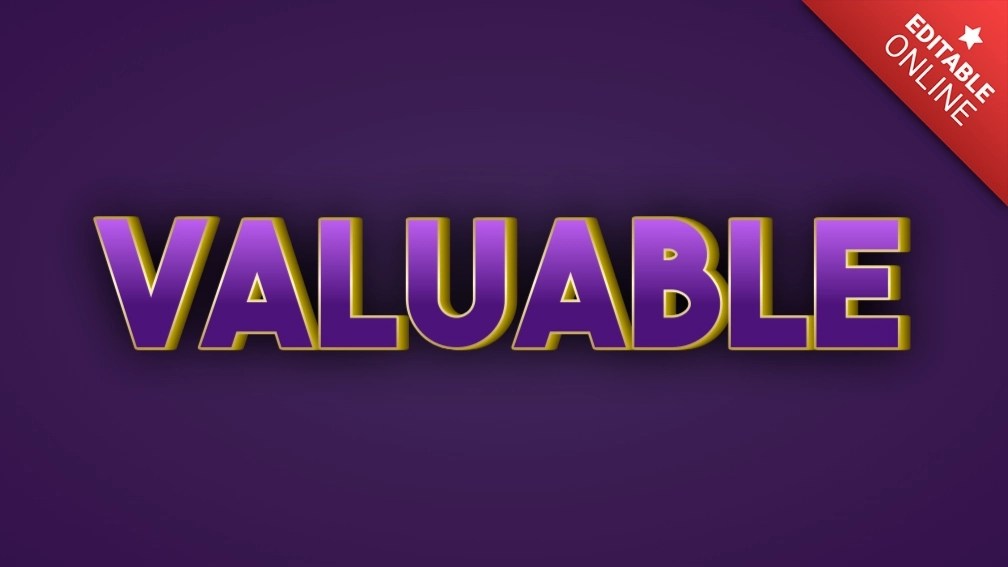 Valuable Golden Purple 3D Text Effect Generator