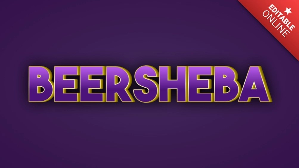 Beersheba Golden Purple 3D Text Effect Generator