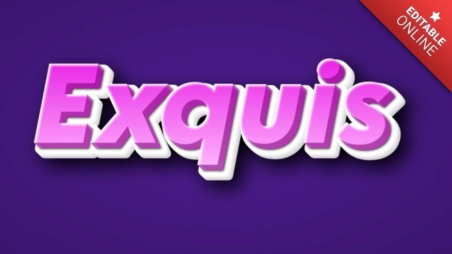 Exquis 3D Con Degradado Rosa Y Blanco Generador de Efectos de Texto