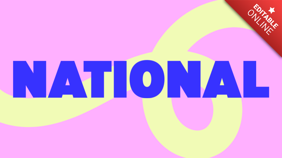 National Promo With Pop Background Text Effect Generator