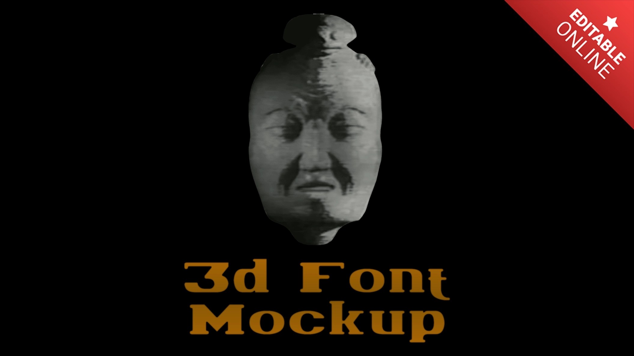 3D Font Mockup Vid TV Logo Text Effect Generator