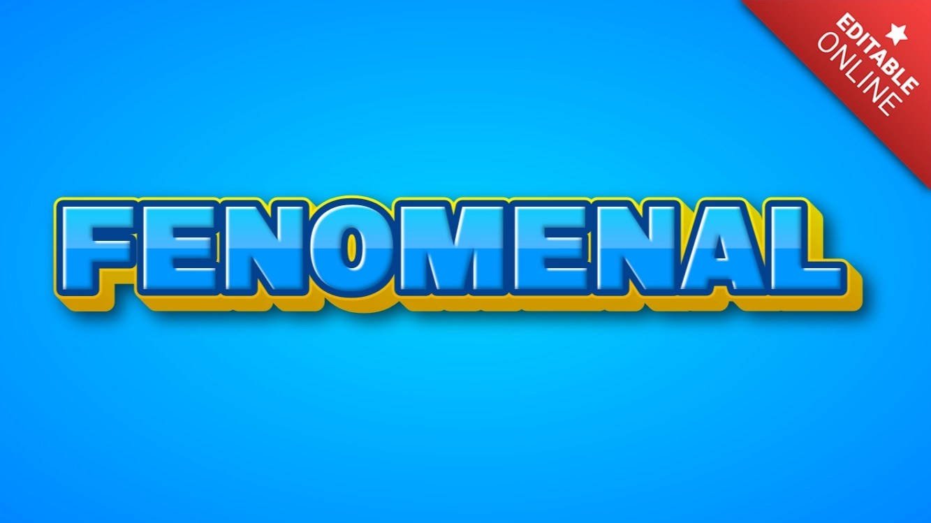 Fenomenal Blue And Yellow 3D With Shiny Text Effect Generator