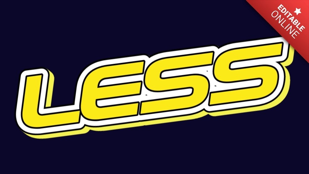 Less Yellow Sticker Text Effect Generator