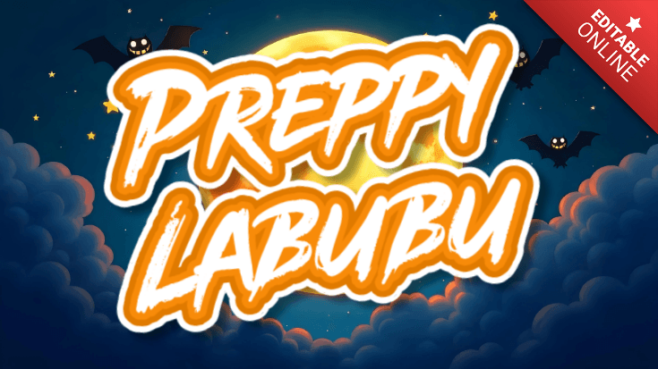 Preppy Labubu Halloween Scary Night Text Effect Generator