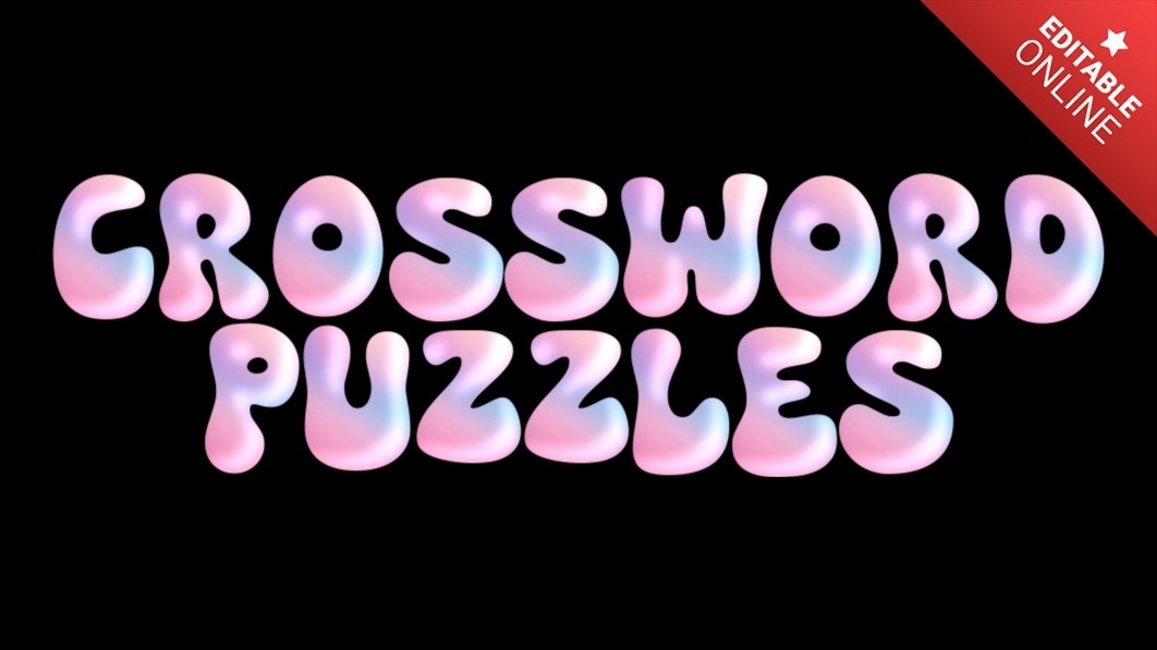 Crossword Puzzles Police Holographique Liquide Y2k Générateur d