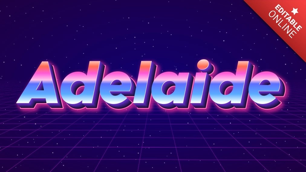 Adelaide レトロな80年代のテキスト効果 テキストエフェクトジェネレーター