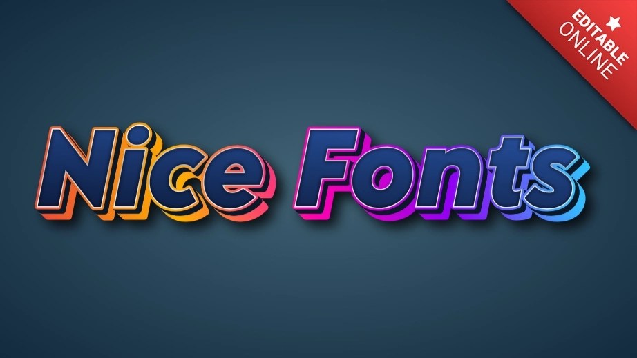 Nice Fonts 3D With Multicolor Light Text Effect Generator