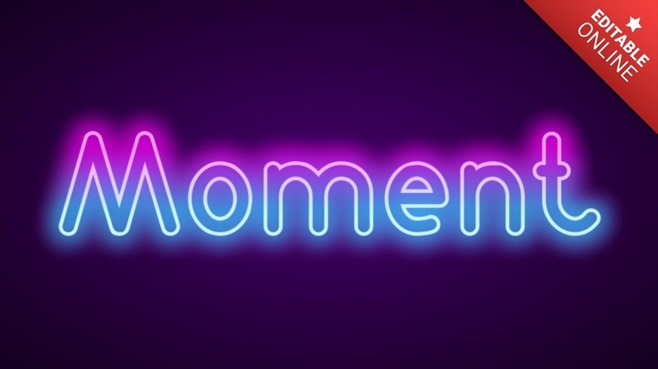 Moment Neon Two Colors Text Effect Generator