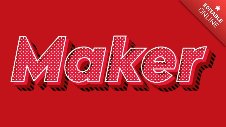 Maker Pop Art Red 3D Text Effect Generator