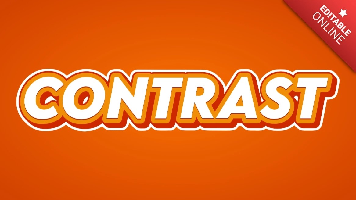 Contrast Orange Text Effect Generator
