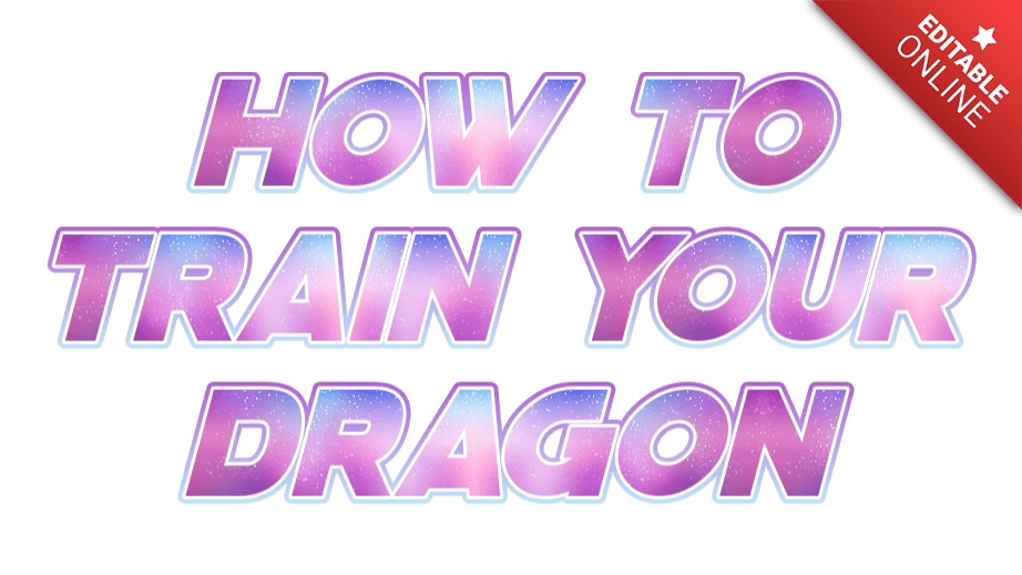 How to Train Your Dragon Space Blue Pink Text Effect Generator
