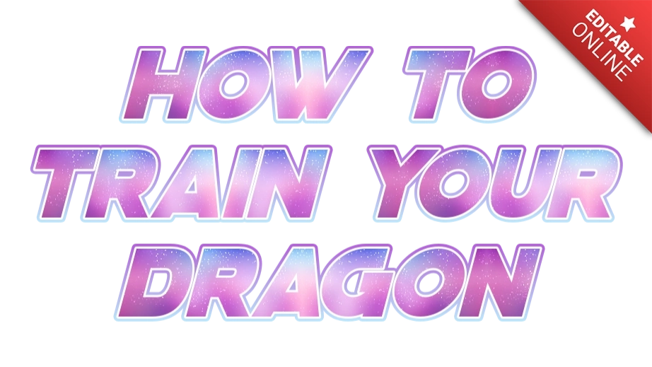 How to Train Your Dragon Space Blue Pink Text Effect Generator
