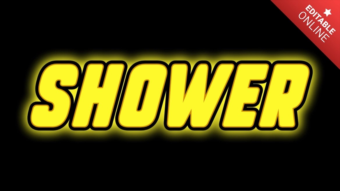 Shower Yellow Text Effect Generator