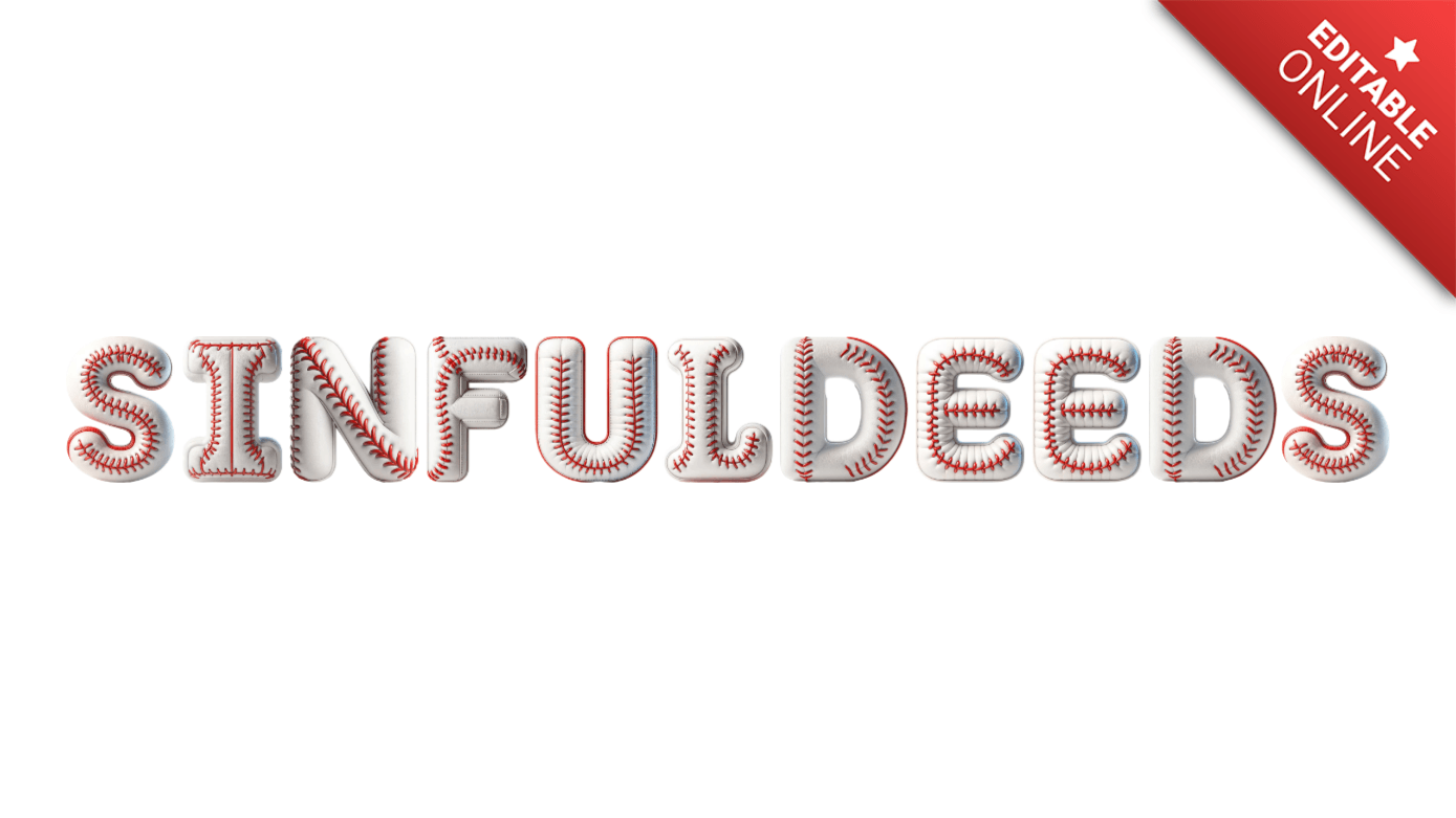 SINFULDEEDS | Fonte Do Alfabeto Beisebol | Gerador de efeitos de texto