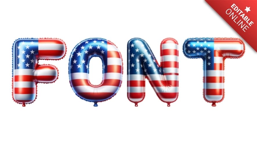 Font American Flag Balloon Alphabet Alphabet Text Effect Generator