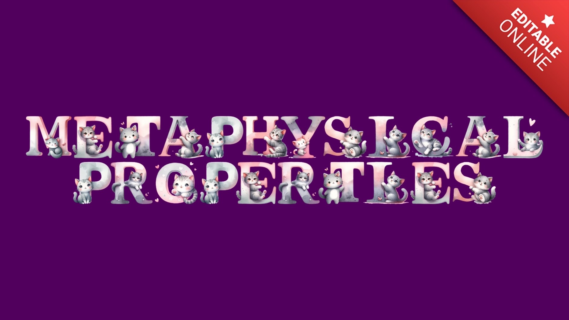Metaphysical Properties Kitten Watercolor Alphabet Font Generador
