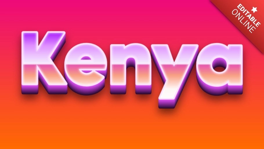 Kenya Synthwave Retro Text Effect Generator