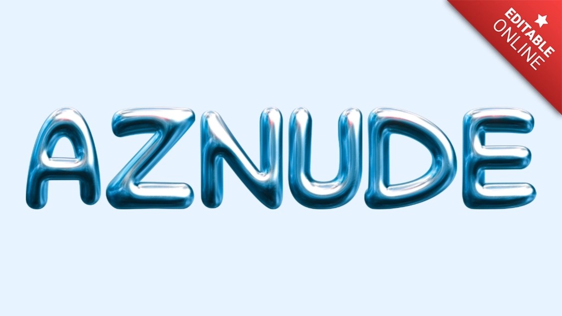 Aznude | Police Caractères Bleue Métallique à Bulles | Générateur d