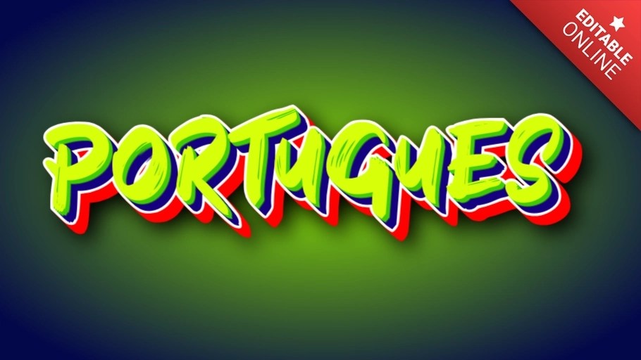 Português Green Blue And Red 3D Text Effect Generator